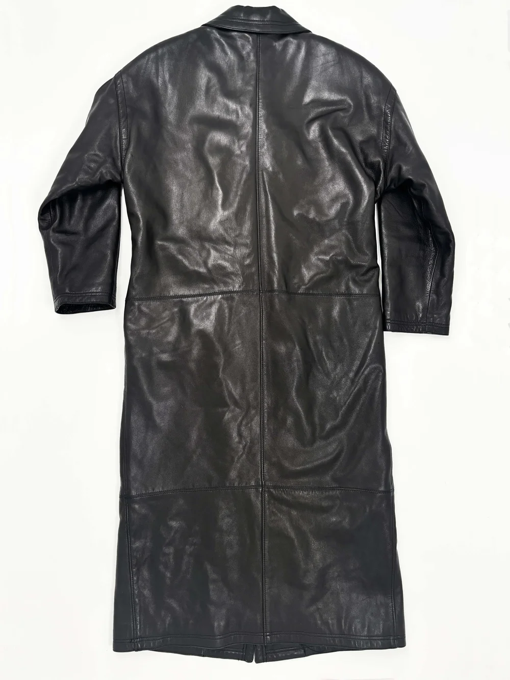 Istante Versace 1990s leather trench coat — JAMES VELORIA